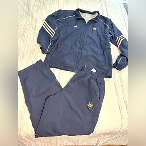 Mens Vintage 90s Adidas Sportswear Notre Dame Fighting Irish Tracksuit Set Large